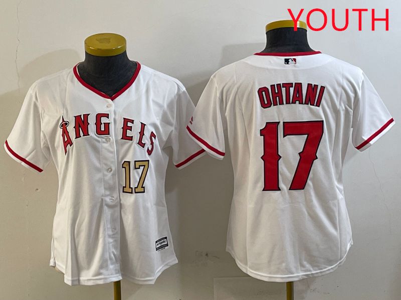 Youth Los Angeles Angels #17 Ohtani White Game 2025 Nike MLB Jersey style 2->youth mlb jersey->Youth Jersey